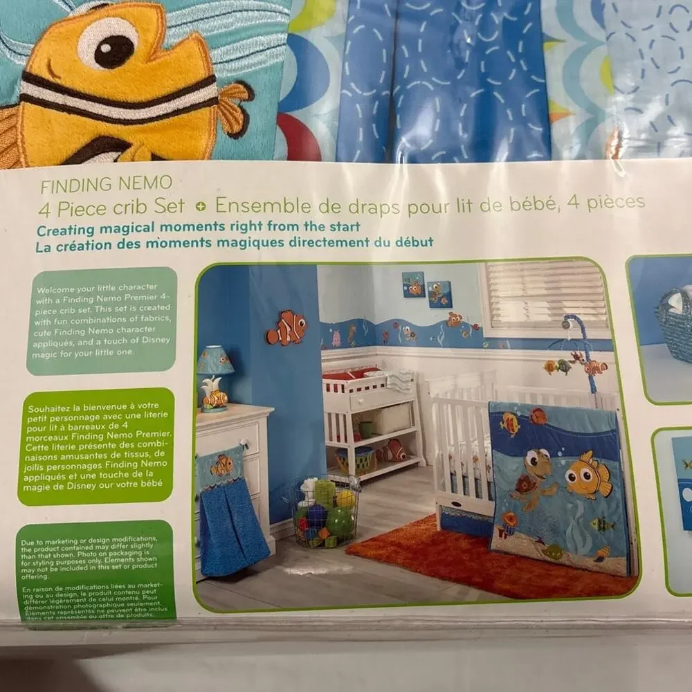New Disney Baby Nemo 4 Piece Crib Bedding Set Vintage Babies R Us Exclusive